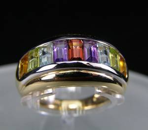 Regenbogen - Ring mit Edelsteinen