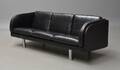 Jørgen Gammelgaard. Tre- pers. sofa model EJ20-3 , sort skind