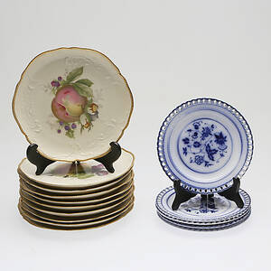 ASSIETTER 15 st, keramik, Rosenthal 10 st och 5 st andra assietter, 1900-tal.