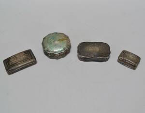 4 st. dosor, silver, 1900-tal, England