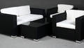 Havemøbelsæt i sort texline med råhvide hynder 4