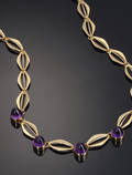 Ametyst halssmykke 14 kt