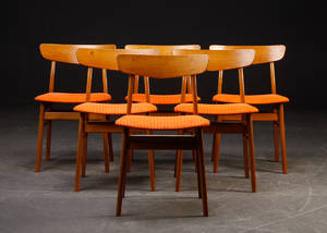Dansk Møbelproducent. Spisestole af teak og bøg 6