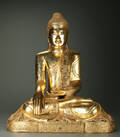 Stor buddha af forgyldt træ 