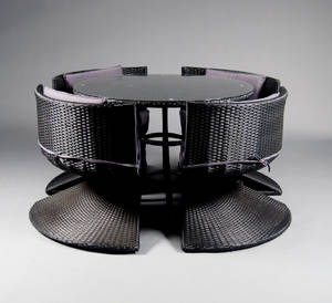 Have-udestuemøbelsæt - Sort polyrattan 5