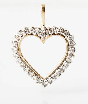 Stort gennembrudt brillanthjerte, i alt ca. 1.00 ct