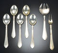 Georg Jensen bestik af sølv og sterlingsølv Antik bestående af 7.