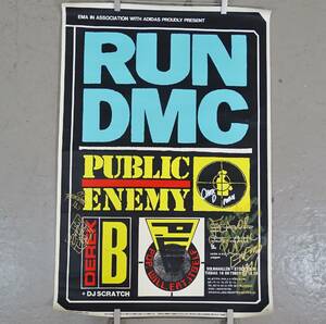 Affisch, Run DMC, med autografer, ca 9060 cm