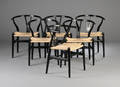 Hans J. Wegner 1914-2007. Sæt på seks Y-stole, model CH-24. 6