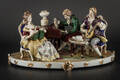 Fransk porcelænstableau. Samling figurer