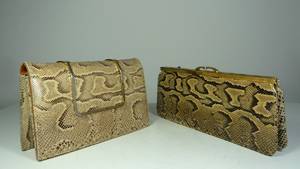 2 Handtaschen, Schlangenleder, 1950er Jahre 2