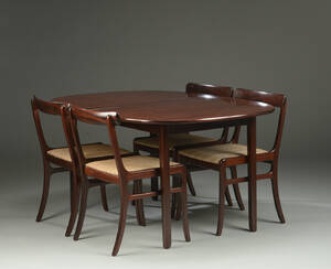 Ole Wanscher. Rungstedlund spisebord samt fire stole 7  