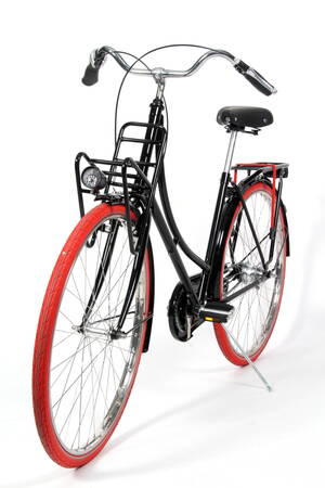 Damecykel i lakeret aluminium, retro stil.