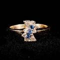 Ring, 14 k. med 8 briljanter 0