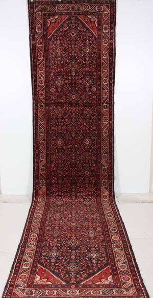 Persisk handknuten matta Mahal, mått 455x110 cm.