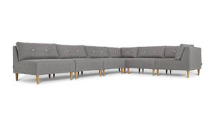 BENJAMIN MODULSOFA betrukket med slidstærkt URBAN GREY møbelstof