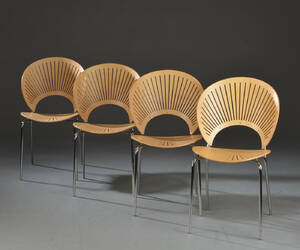 Nanna Ditzel. Fire Trinidad stole, ahorn 4 