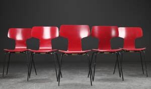 Arne Jacobsen. Fem T-stole, model 3103 5 