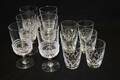 6 VINGLAS, 6 SELTERGLAS KRISTALL