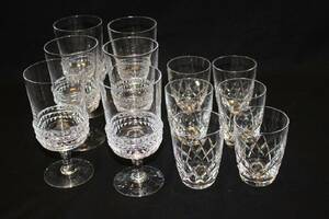 6 VINGLAS, 6 SELTERGLAS KRISTALL