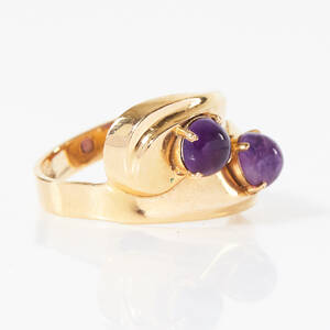 Ring 18 k guld med ametister
