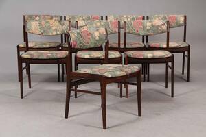 Dansk møbelproducent. Sæt på otte stole af palisander 8.