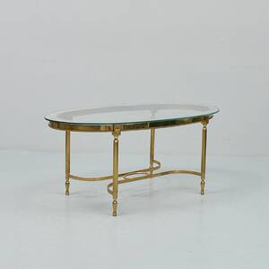 Soffbord, mässing och glas