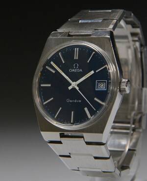 Vintage Omega Genève herrearmbåndsur af stål