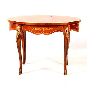 SIDOBORD, med intarsia, rokokostil, 1900-tal.