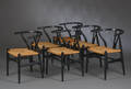 Hans J. Wegner. Sæt på seks Y- stole, model CH-24. 6