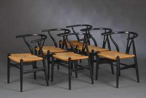Hans J. Wegner. Sæt på seks Y- stole, model CH-24. 6