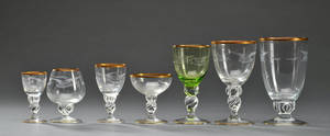 Lyngby Glasværk. Glasbesætning, Mågeglas med guldkant. 73