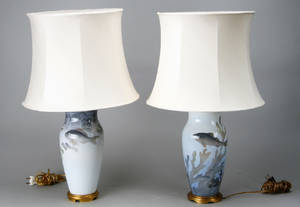 Kgl. Porcelæn. Par bordlamper 2