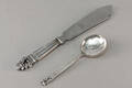 Georg Jensen Konge  Acorn lagkagekniv og ske 2