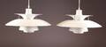 Poul Henningsen. Par PH5 pendler. Hvidlakeret aluminium 2 