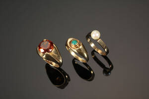 3 Vintageringe af 14 kt. guld 3