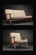 Hans J. Wegner. Tre-pers. sofa samt lænestol, model GE-290 2