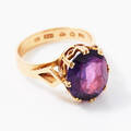 Ring 18 k guld ametist 3,5 ct