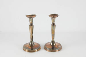 Ljusstakar, ett par i silver, 1900-tal. 2