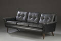 Trepers. sofa sort knapsyet læder 