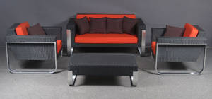 Have-udestuemøbelsæt - Sort polyrattan 4