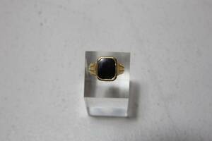 KLACKRING med hematit, guld, 18 k, 8,5 g