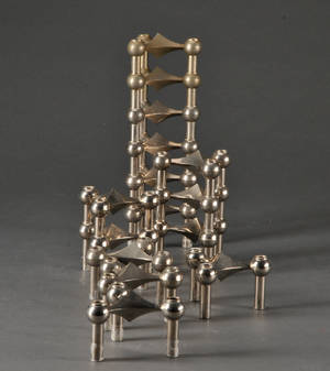 Nagel. 15 stager af forkromet metal. 15