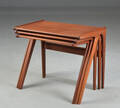 Dansk møbelproducent. Indskudsborde af teak 3 