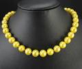 Südseezuchtperl Collier, gelb, ca. 9,4 - 10,6 mm