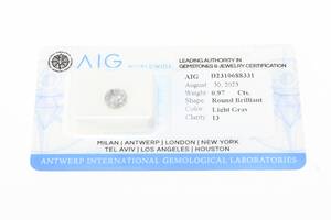 Diamant briljantslipad 0,97ct, ljusgrå