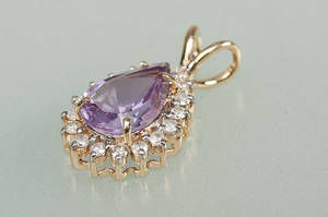 Ametyst- og diamantvedhæng