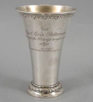 C G Hallberg, pokal kontrollerat silver
