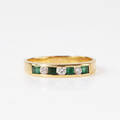 Ring 18 k guld smaragder diamanter