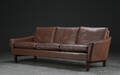 Tre-pers. sofa, brunt læder, 1960erne